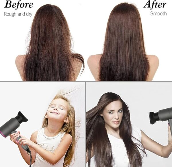 HappyGoo Asciugacapelli Professionale AC Motore Phon Capelli Ionico Phone Capell con 3 Impostazioni di Calore, Tasto Aria Fredda con 1 Diffusore e 2 Concentratori per Molte Acconciature - Image 5